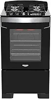 Fogão 4 Bocas Preto com Frente em Vidro Preto e Timer Digital Dako Diplomata Grill Bivolt