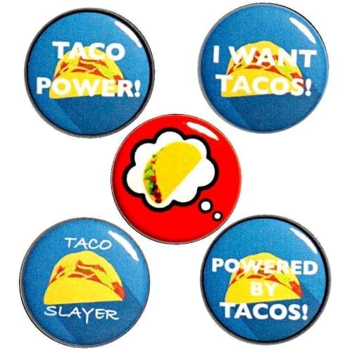 Taco Buttons Pins for Backpacks or Jackets Foodie Lapel