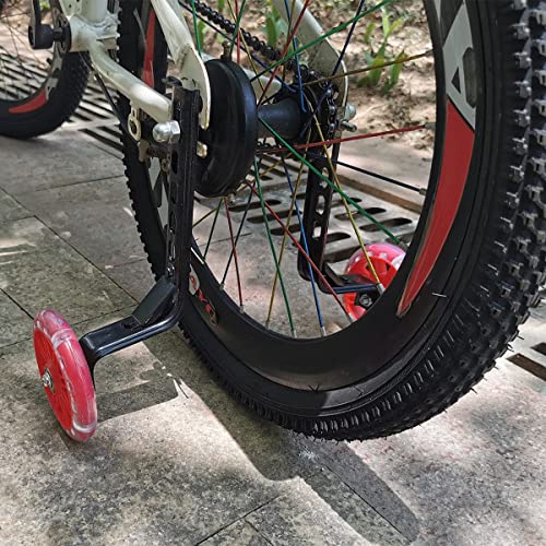 Image of Mehome Bicycle Training Wheels Bike Heavy Duty Rear with Stabilizers for Kids Bikes of 12 14 16 18 20 Inch (red)