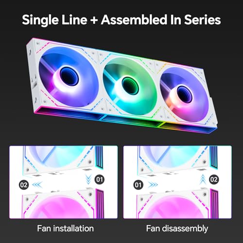 Image of Thermalright TL‑M12QR-S X3 120mm PC Case Fans Reverse Blade, 1500RPM Airflow, ARGB Daisy‑Chain, Infinity‑Mirror Lighting, 3‑Pack | Daisy Chain Wiring, ARGB Fan Blades, Infinity Mirror Lighting