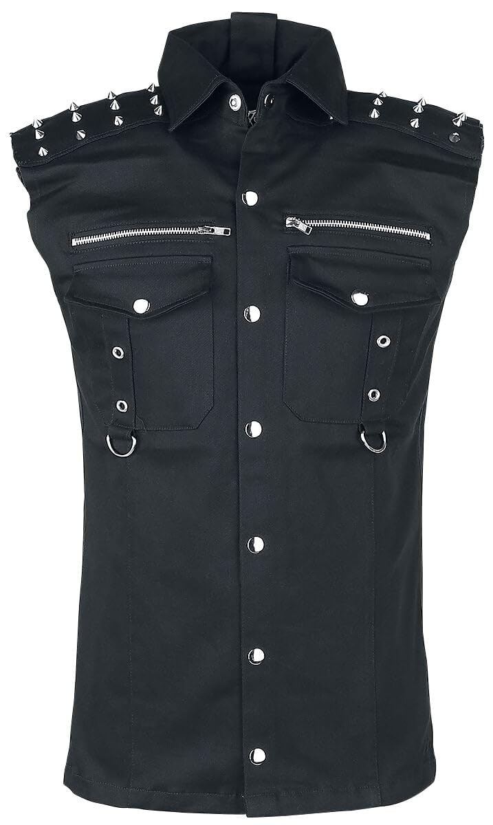 Vixxsin Ronnie Men Short-Sleeved Shirt Black XL, 95% Cotton, 5% Elastane, Regular