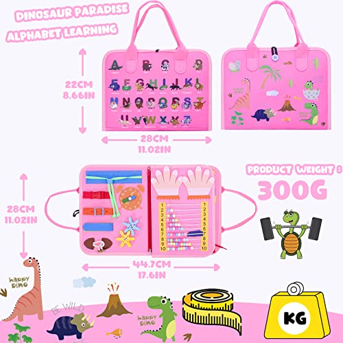 Busy Board for Toddlers, Montessori Sensory Toys Activity Board for Fine Motor Skills, Preschool Educational Learning Gifts for 1 2 3 4 5 Year Old Girls & Boys, Autism Toys, Car Airplane Travel Toy - Image 5