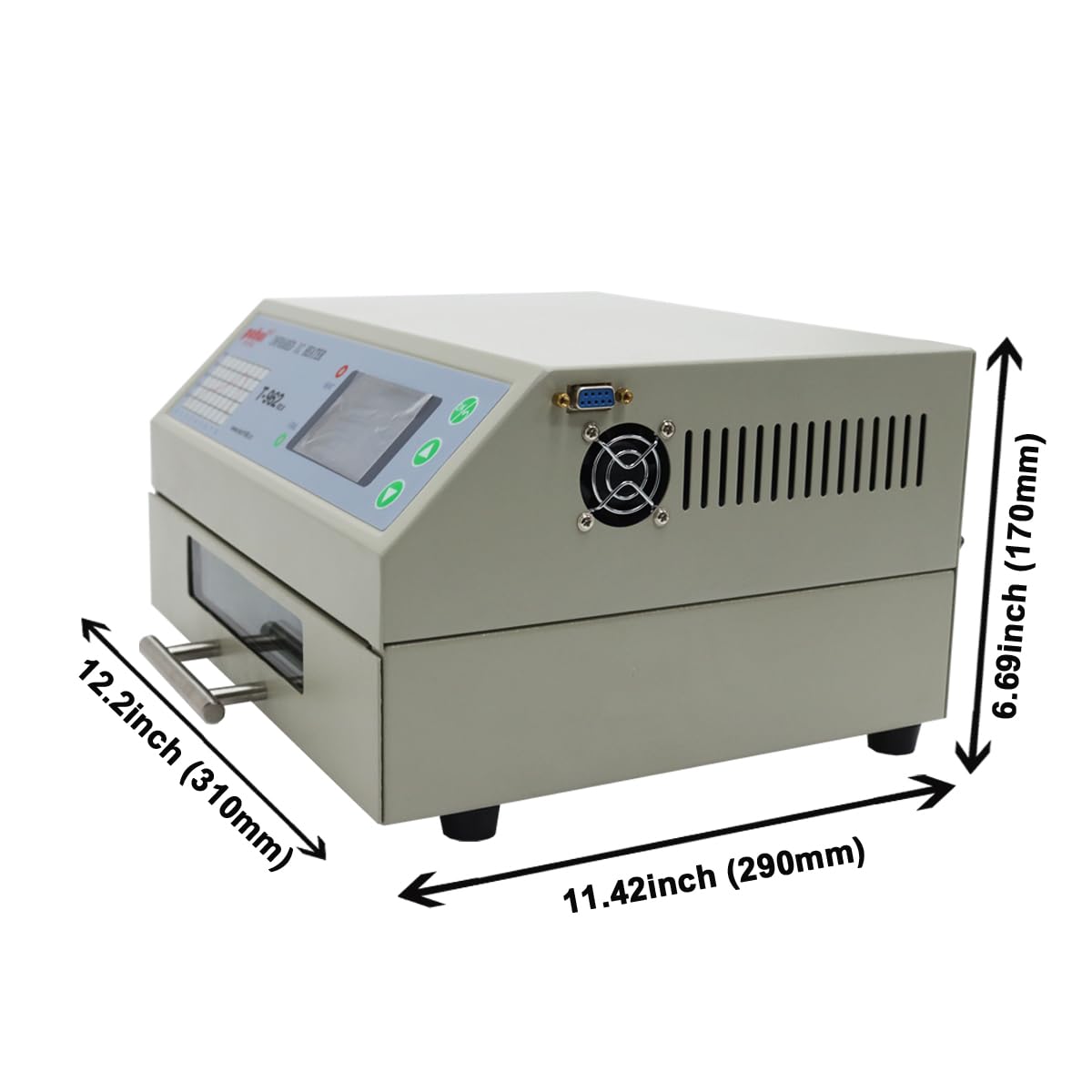 INTBUYING 110V Reflow Oven T962 v2.0 800W Micro-computer Control Reflow Soldering Machine with 7.1x9.3Inch Soldering Area Drawer Type Lead Infrared IC Heater Free Reflow Soldering Machine
