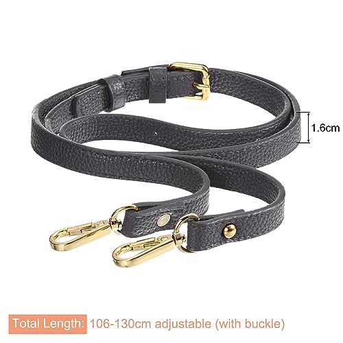 Image of uxcell Purse Strap, Leather Adjustable Replacement Strap for Women's Crossbody Handbags Bag, 0.6 inch Wide, 41-51 inch Long (Grey)