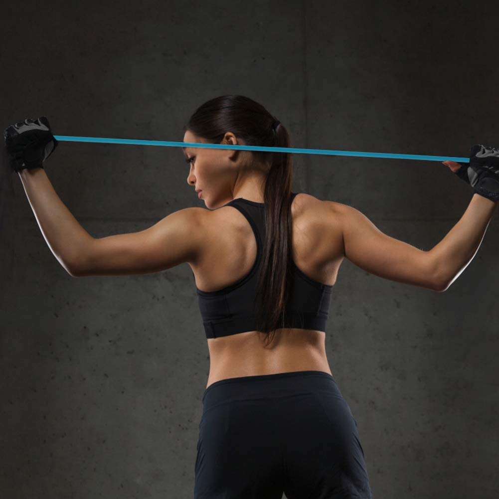 Portable, 2PCS High Elastic Silicone Yoga Pull Rope Compact, and Effective, Blue Color Pull Rope