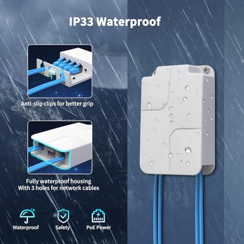 Image of Outdoor Gigabit PoE Extender 1 in 3 Out, NICGIGA 4 Port PoE Repeater Waterproof, Vlan, Extend 100 Meters(328 ft), IEEE 802.3af /at Power Over Ethernet PoE Splitter.