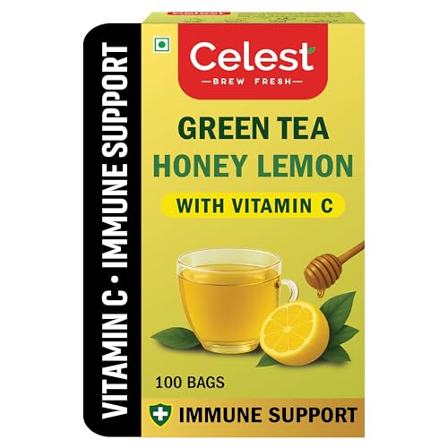 Image of Celest Green Tea Lemon & Honey, with added Vitamin C, 100 Tea Bags | Green Tea