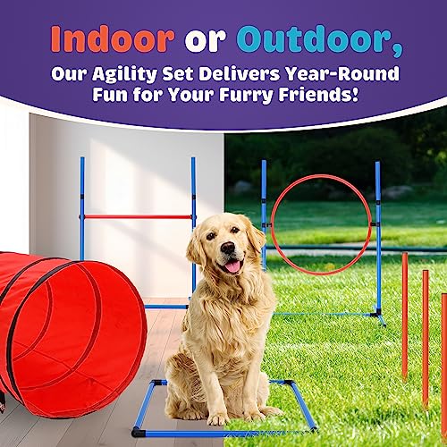 Willow Pet Products 15 Piece Dog Agility Course Backyard Set- Dog Agility Training Equipment Set Includes: Dog Agility Tunnel thumb #7