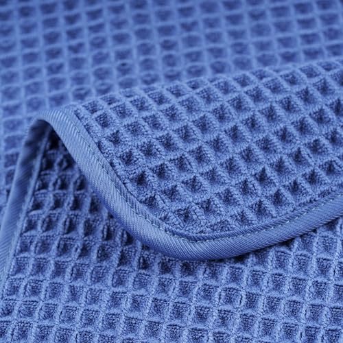 Image of POLYTE 430 GSM Microfiber Lint Free Washcloth Face Towel, 13 x 13 in, 4 Pack (Waffle Weave)