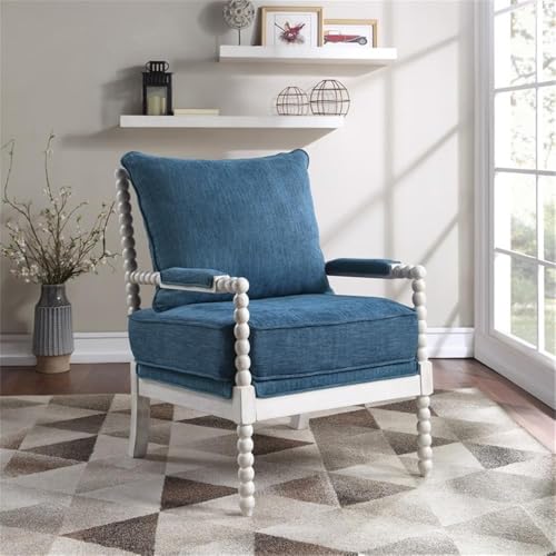 Sillón Textil Blanco con Estructura Blanca miniatura 2
