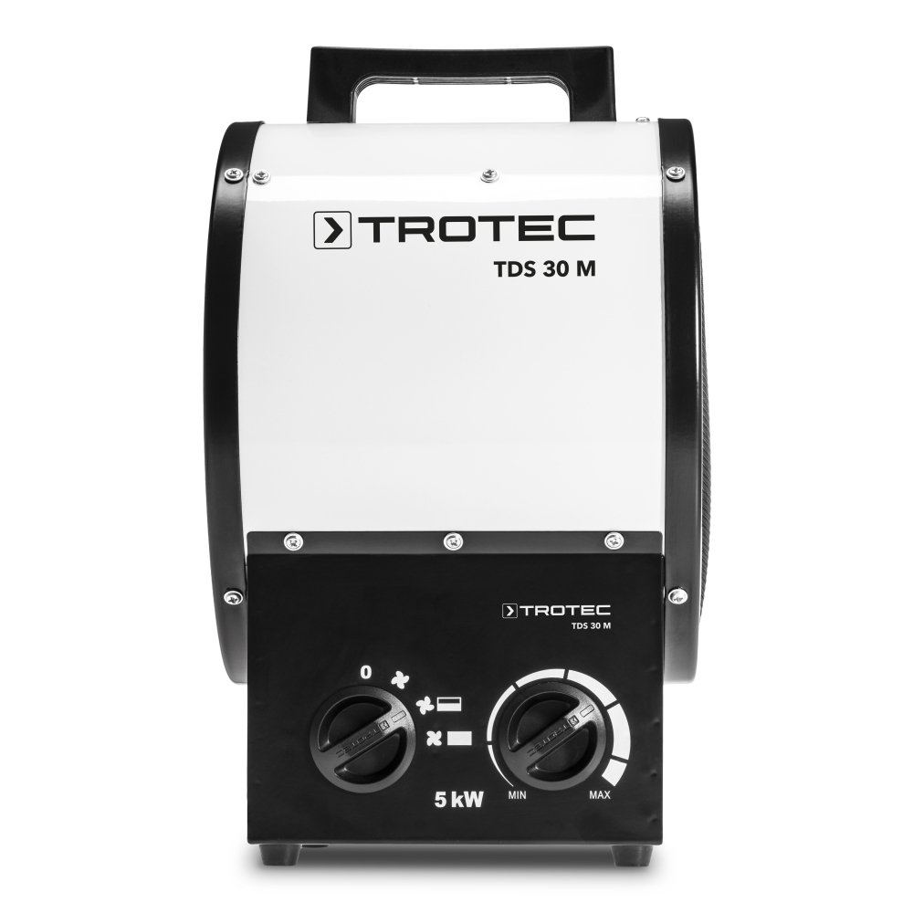 TROTEC TDS 30 M - Riscaldatore elettrico in ceramica, due livelli di riscaldamento e un livello di aria fredda separato, 5kW