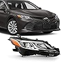 AKKON - Fits 2018-2023 Toyota Camry L LE SE Halogen Type Black Headlights Headlamp Right Passenger Side 18-20