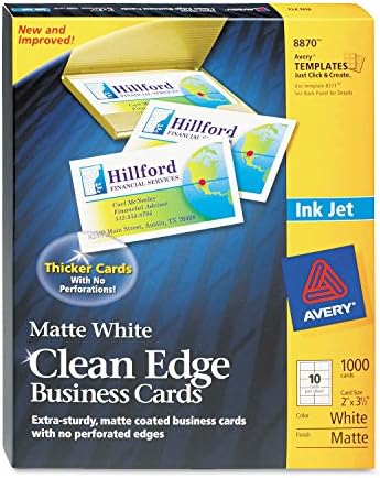 Amazon.com : Avery Clean Edge Printable Business Cards with Sure Feed ...