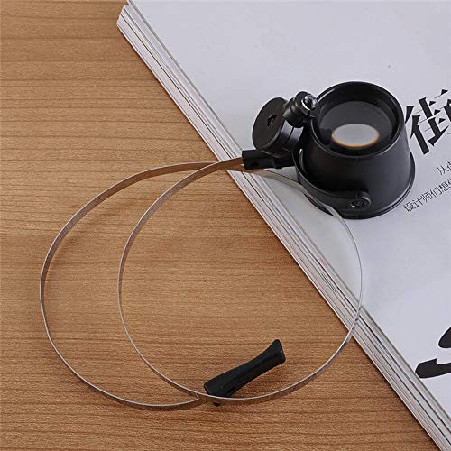Werkzeuge 15x LED-Hands-Free-Augenlupe Reparaturbrille Lupe Stirnband ABS-Linse Metall Kompatibel mit Schmuck-Uhrmacher-Lupe Vergrößerungsglas