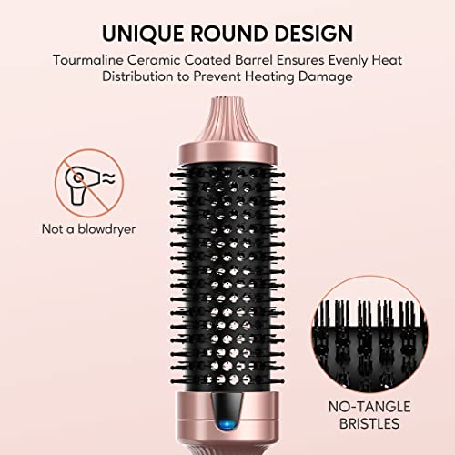 Terviiix Hot Brush 1.5 Inch Ceramic Tourmaline Ionic Curling Iron Volumizing Heated Brush Create Root Volume & Loose Curls, Digital Display 9 Temperatures Thermal Brush Volumizer, Dual Voltage #TOP4