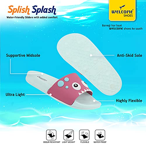Image of WELCOME Unisex-Child Kids Flip-Flop Soft Comfortable Indoor & Outdoor Slippers Stylish Non-Slip Slide Home Casual Chappals For Boys & Girls