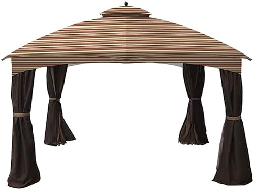 Garden Winds Toldo de repuesto para cenador Allen Roth de 10 x 12 pulgadas, estándar 350, Stripe Canyon, no es compatible con el modelo GF-12S004B-1