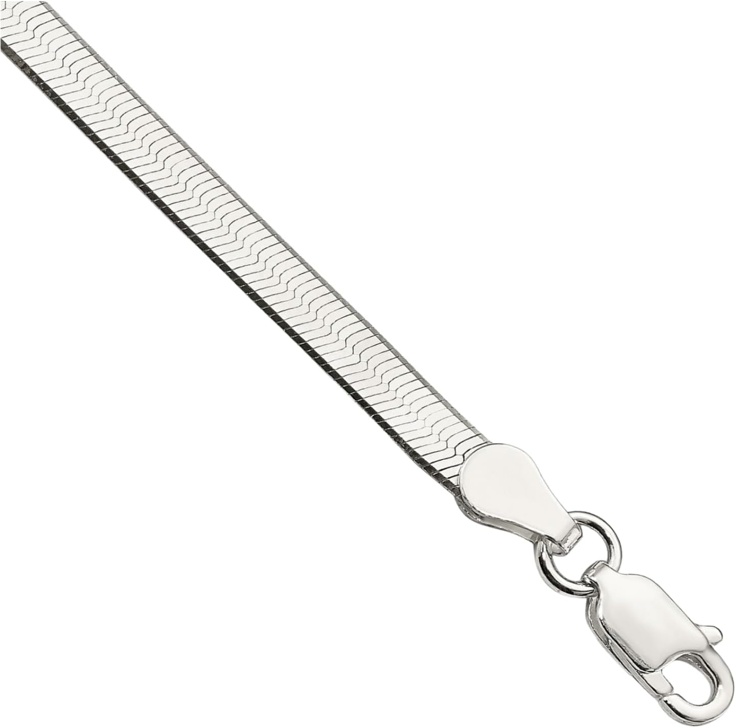IceCarats 925 Sterling Silver 3.5mm Herringbone Chain Necklace Polished