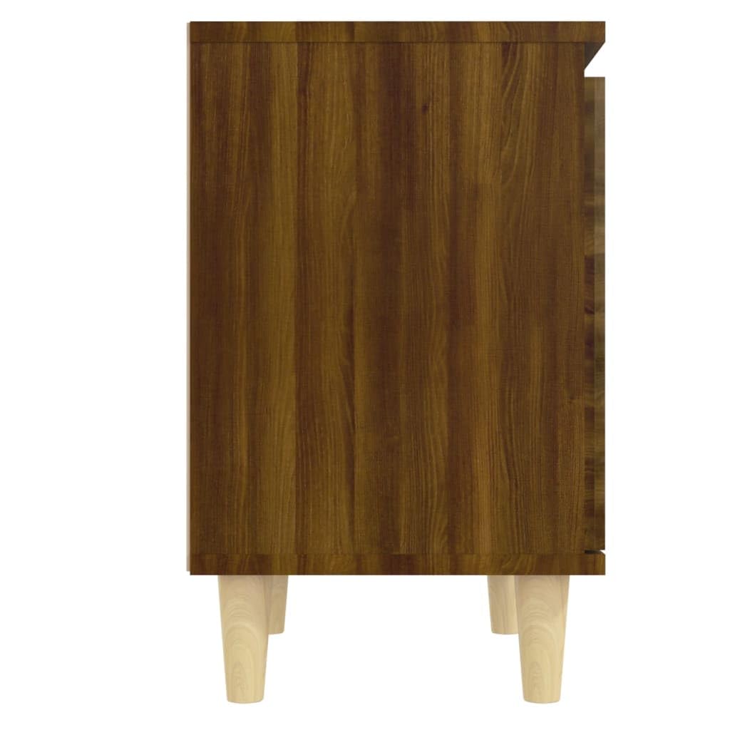Table de chevet en bois massif de chêne marron 40 x 30 x 50 cm avec espace de rangement, table d'appoint scandinave, chambre à coucher, salon, montage mural