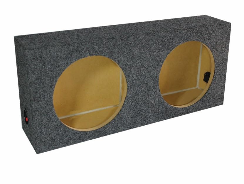 Dual Slim Box Universal Fit Sealed Shallow Subwoofer Enclosure (12)