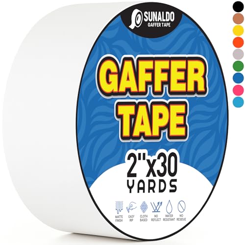 SUNALDO Gaffers Tape Heavy Duty, Easy to Rip, Residue-Free Professional Grade Floor Tape for...