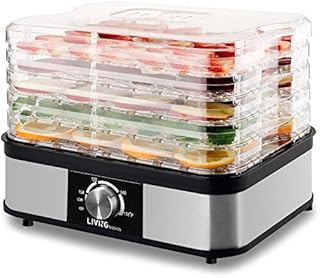 Food Dehydrator, LIVINGbasics Electric Dryer Dehydrators Machine with Temperature Control, for Food, Jerky