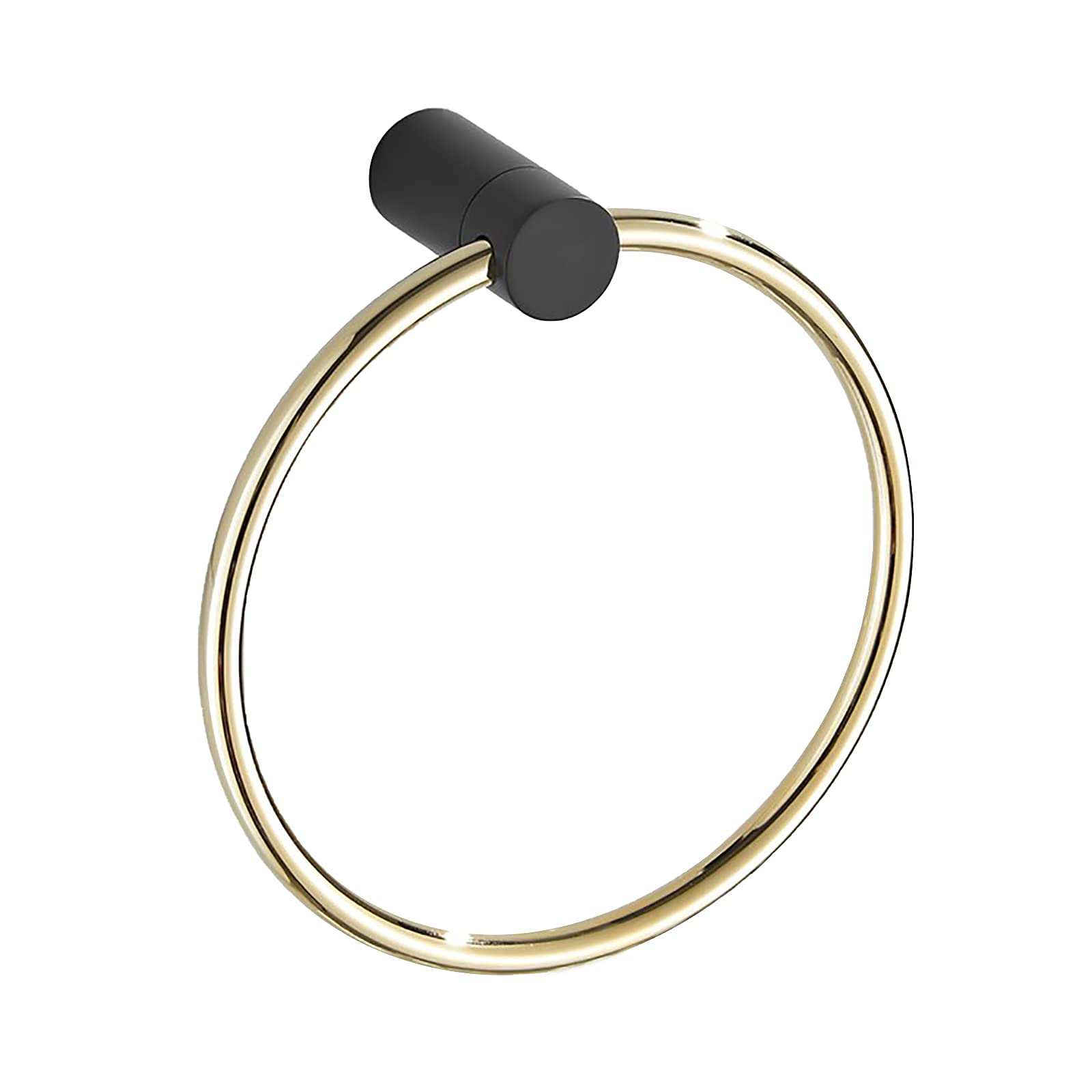 Porte-serviettes rond en laiton mural pour salle de bain au style minimaliste