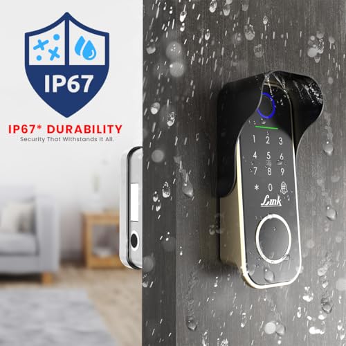 Image of Link Smart Flexi 5-in-1 IP67 Waterproof Wi-Fi Smart Rim Lock | Fingerprint, App, PIN, Card, Key | Digital Main Door Lock with Mobile Access, Gold