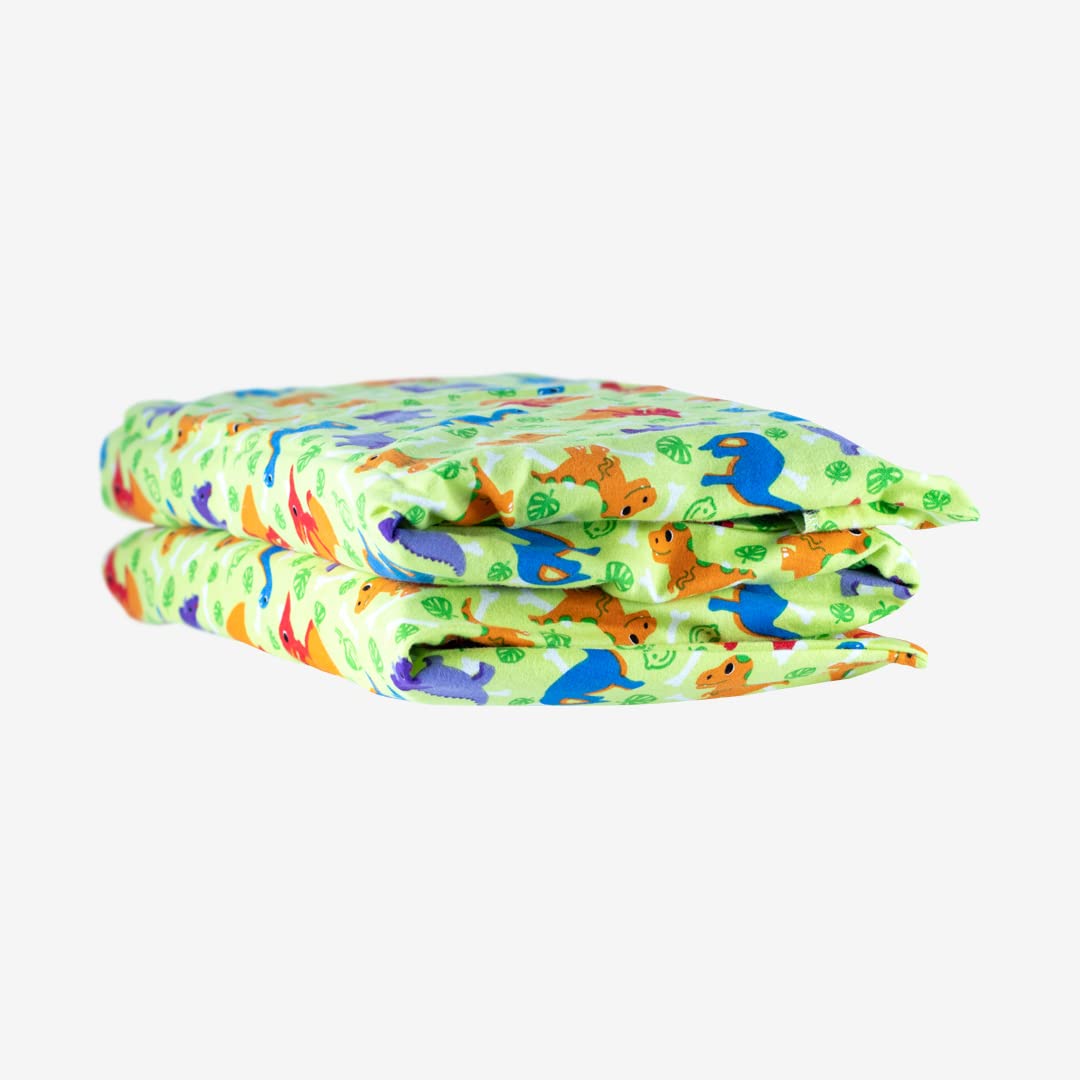 KinderMat Bettlaken – waschbarer Bezug – Dino Friends – regulär, 119,4 x 55,9 cm, ideal für Kindertagesstätten und Familienhaushalte