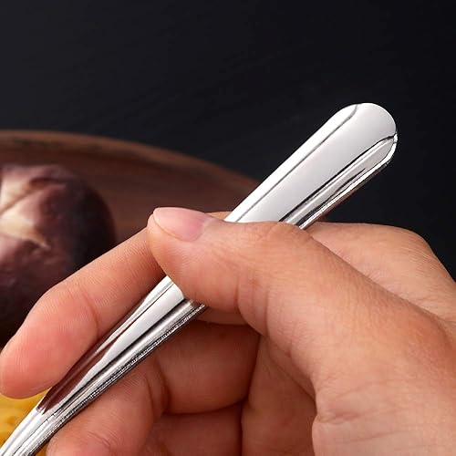 Miniatura 5 de Juego de cubiertos de cuchara redonda de 12 piezas, cucharas redondas de 5.8 pulgadas, color plateado