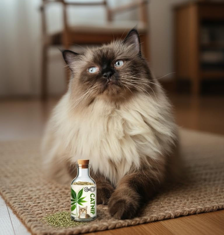 Gigo Premium Kashmiri Catnip β Strongest Nepeta Cataria in India, 100% Natural Mood Booster in Glass Bottle, Stimulates Play & Reduces Stress (50ml) 3