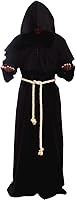 Vista 2 de Capa de hechicero de mago medieval con capucha Negro (black Hooded)