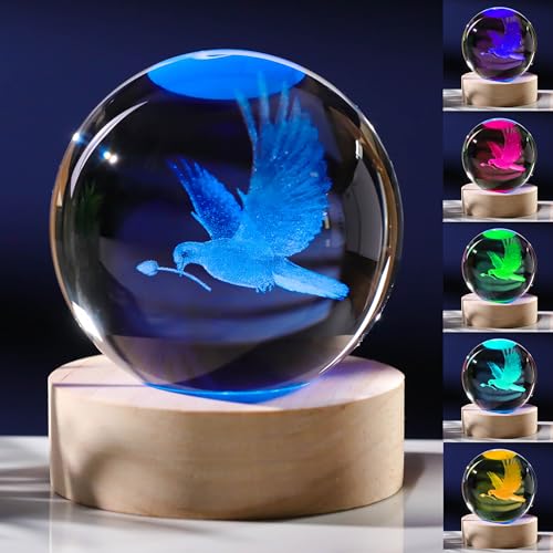 3D Dove Gifts for Women - Crystals Ball 60mm Glass ...
