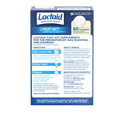 Lactaid Fast Act Chewables Vanilla Twist 60 Ea (Pack Of 3) #TOP4