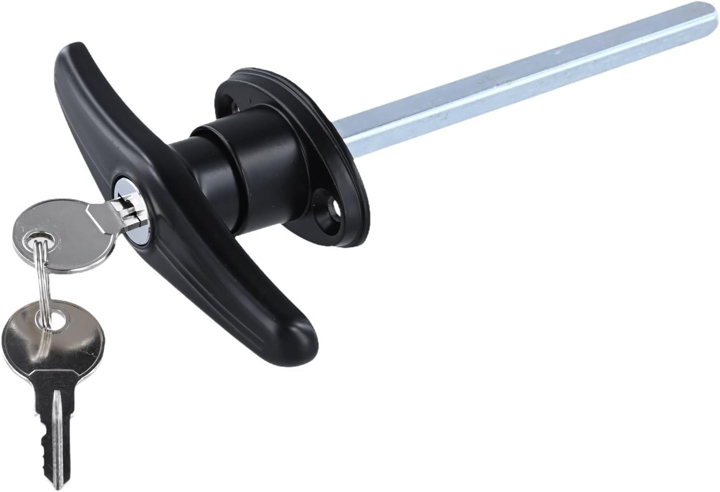 Garage Door Lock T-Handle Lock, Garage Door Lock Gate Handle, Cross Handle for Garage Doors, Shed Door T-Handle Lock Kit Hardware Kit for Shed Gate Barn Door(Black) (Black)