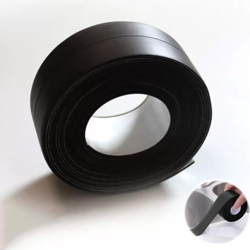 YUEKOPOU Black PVC Waterproof Caulk Tape 3 Rolls 1.5in x 10.5ft