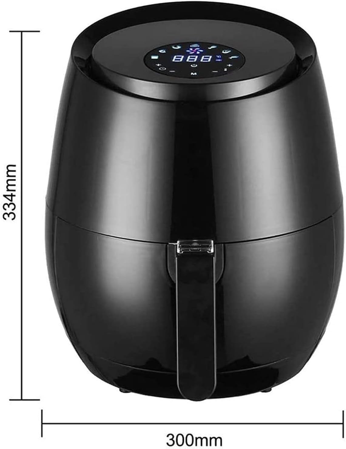 Air Fryer Electric Hot Air Fryers Oilless Cooker with 7 Presets Digital LCD Touch Screen Nonstick Basket 1500W Black