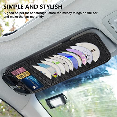 Tutudow 2Pcs Car Cd Case Holder, Sun Visor Cd Case Holder With 12 Dvd Storage Sleeves #TOP4