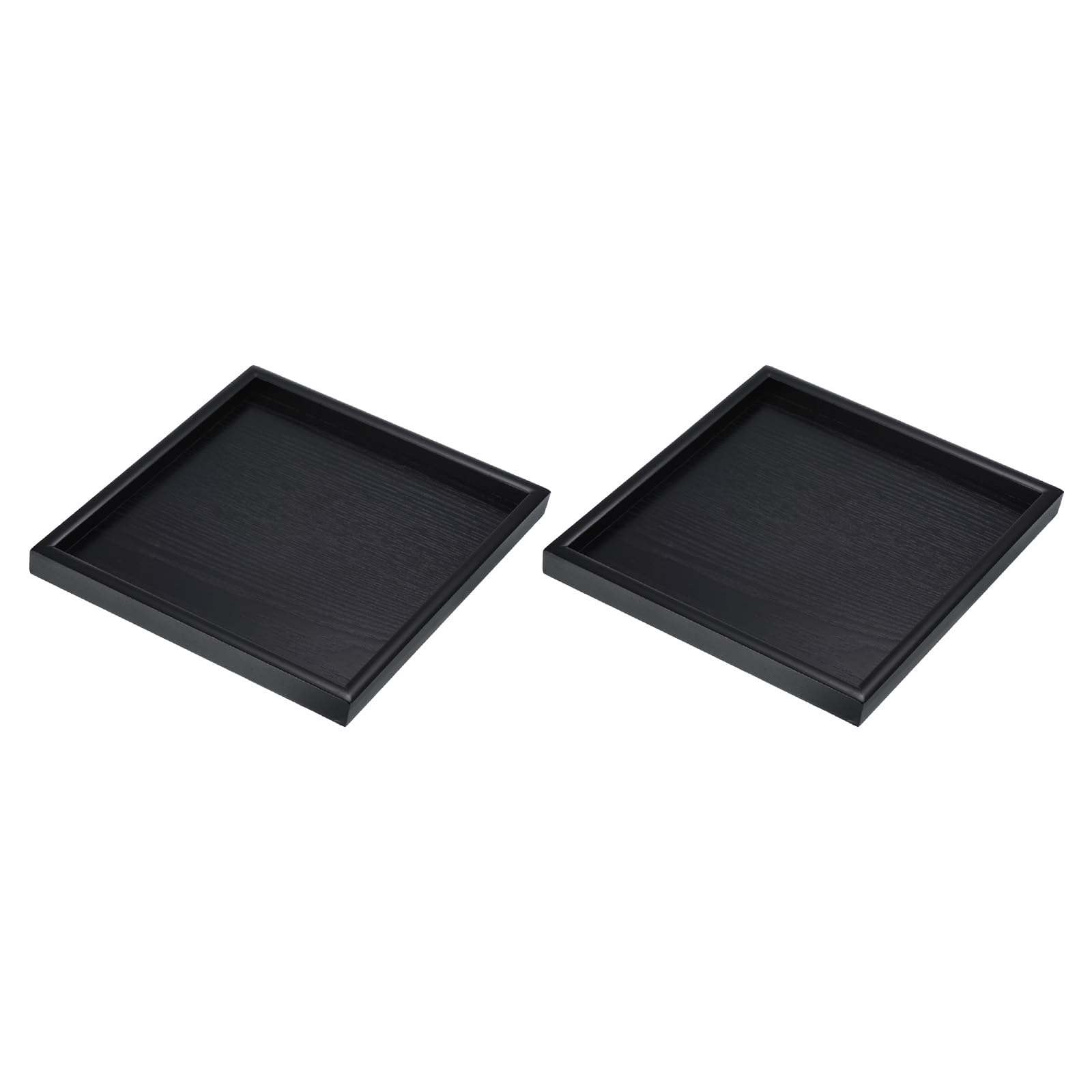 M METERXITY 2pz Vassoio Portata in Legno - Piatto Decorativo Quadrato in Legno, Vassoio Cucina, Vassoi Portacandele Centrotavola, Applica a Cena Bar Casa (9,4" Nero)