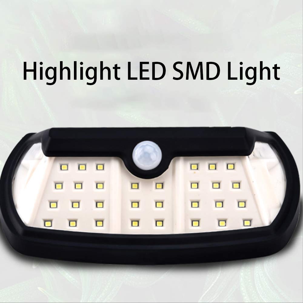 Zewnętrzna lampa ścienna solarna Super jasna dioda LED Solarna lampa zewnętrzna Wodoodporna lampa ogrodowa 3 szerokokątne oświetlenie (1 szt., 90 COB) (2 szt. 28 diod LED)