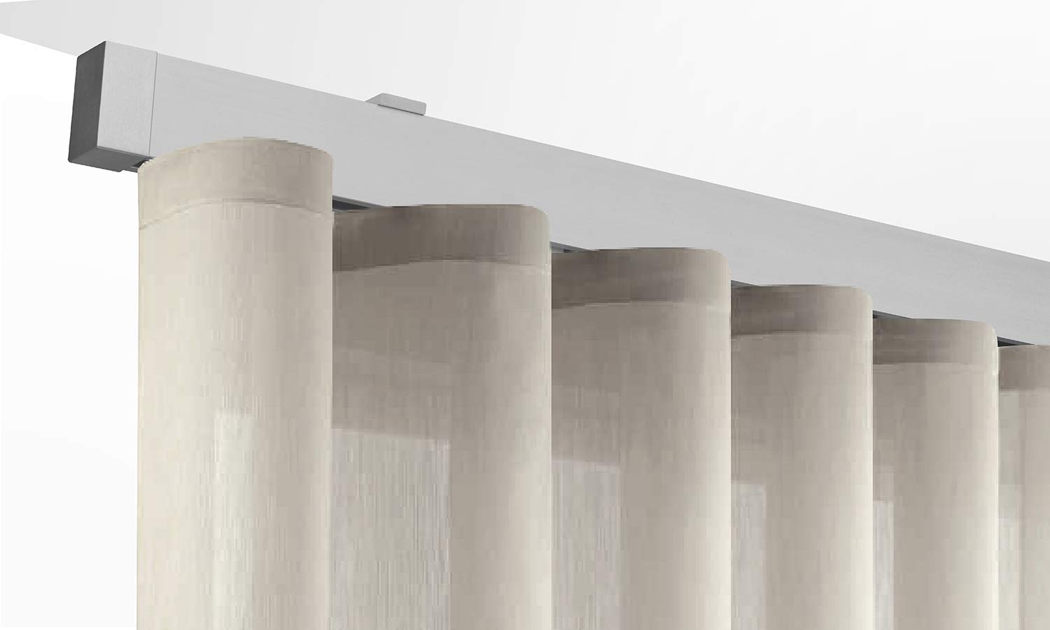 X-PROFILES Binario per Tende a Onde - Installazione a Soffitto con Tappi Terminali da 20 mm - Completo per l’Installazione (Bianco 120 CM)