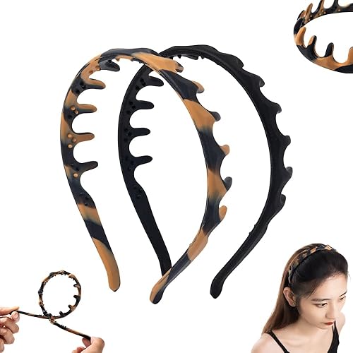 Diadema de silicona en forma de U para el pelo de los dientes, bandas de cabeza de cráneo alto en zigzag para el cabello de las mujeres,