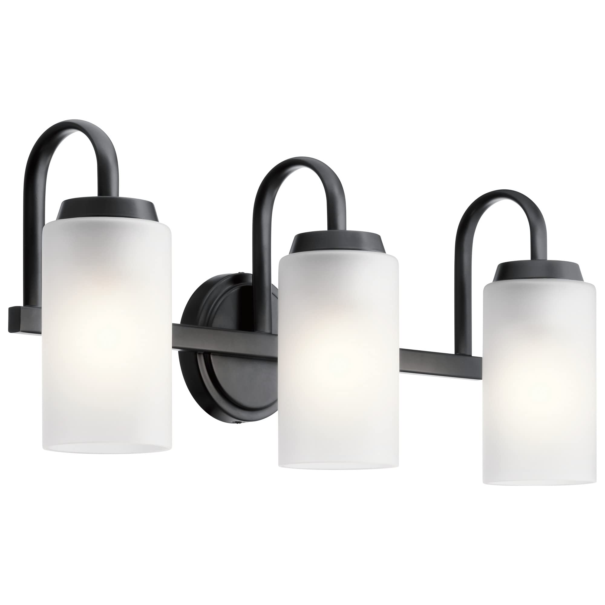 Kichler Kennewick™ 3 Light Vanity Light with Etched Glass in Black