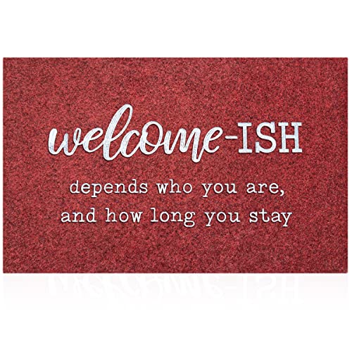 JJUUYOU Welcome Mat Low Profile Floor Mat Front Doormat