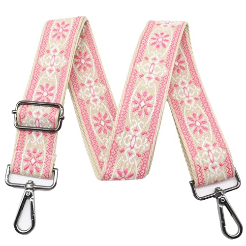 Image of LEMEDE Purse Strap Adjustable Replacement Crossbody Bag Strap Retro Jacquard Embroidery Shoulder Straps for Canvas Bag