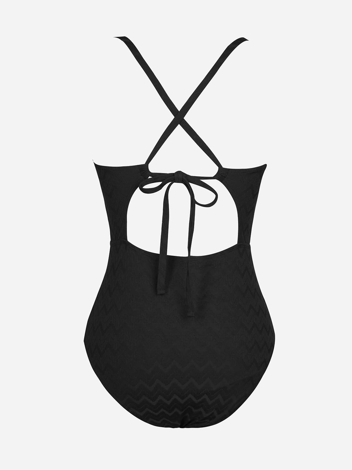 CUPSHE Damen Badeanzug Tiefer Ausschnitt Crossover Wickeloptik Geformte Cups Gerippte Textur Einteilige Bademode Swimsuit