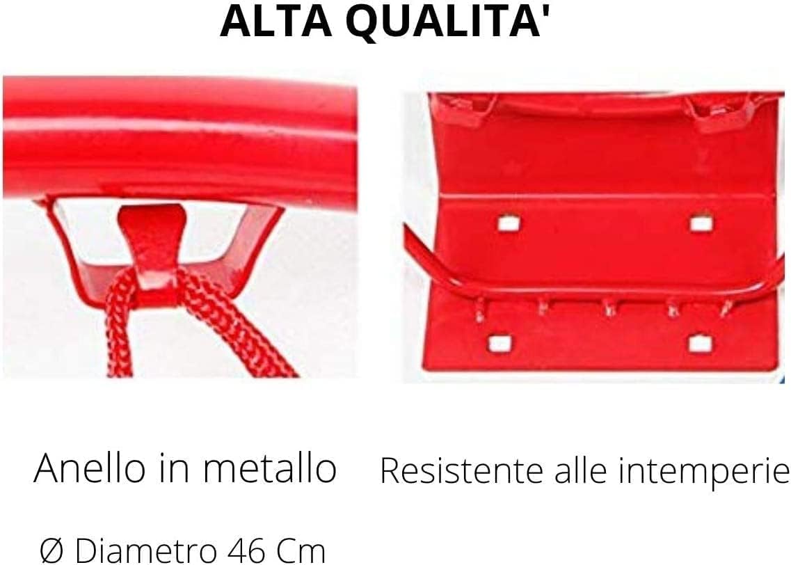 Mondo Toys - Cerchio da Basket/Pallacanestro per Bambini e adulti - Cerchio da Basket da esterno con anello in metallo - Diametro 45 cm / 18 inch - Kit rete e bulloni di fissaggio INCLUSI - 18299