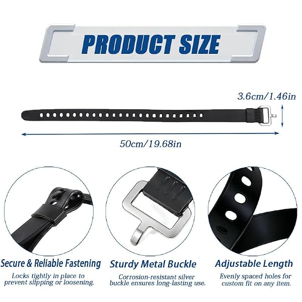 10Pcs Rubber Straps Utility Straps Securing Straps Lashing Strap, Adjustable Tension Straps with Buckle for Motor Gear, Skis, Garden Hoses, Luggage & Cargo – Heavy-Duty Quick Cinch Fastening Tool by Generic - Used condition - Image 2