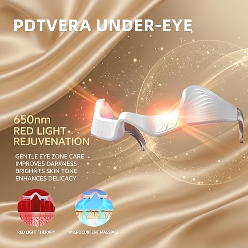 Image of Red Light Therapy Eye Massager for Puffy Eyes & Wrinkles, Rechargeable Care Device, Under Eye Red Light Therapy Device for Dark Circles, Eye Bags & Puffiness periorbital(White)