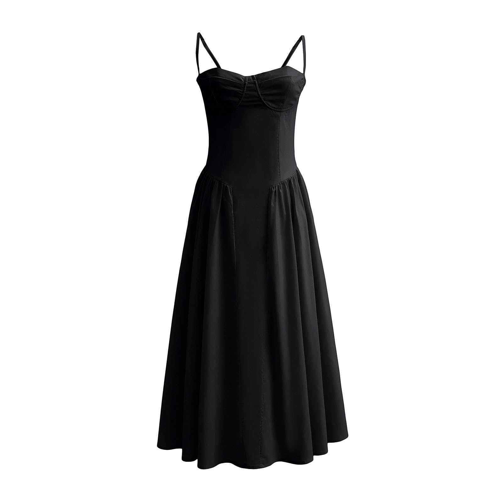 Jupe mi-longue à bretelles de style palais européen chic taille L AS6